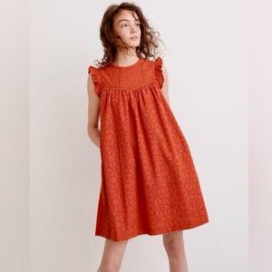 Madewell  Burt Orange/Red Eyelet Dress